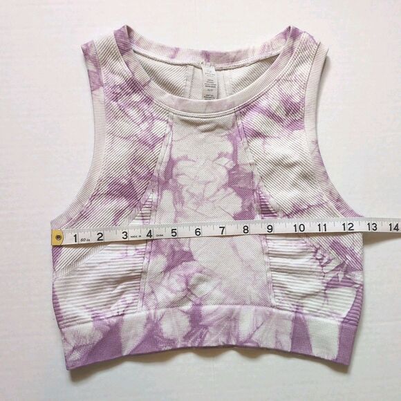Offline Aerie Sports Bra Womens XS Pink Tie Dye Crop Tank Gym Workout Yoga Run - Picture 5 of 8